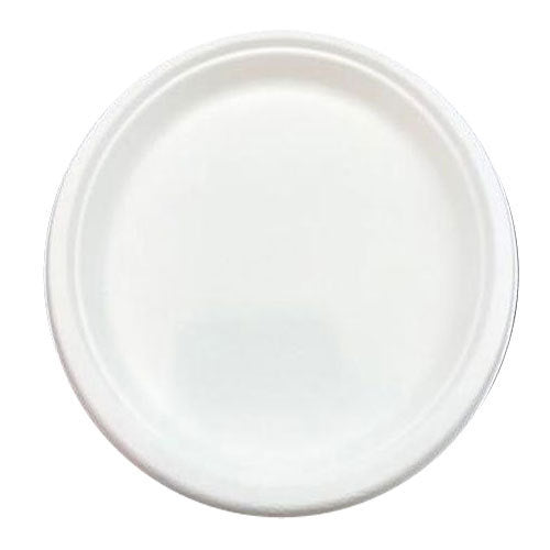 100 % Eco Friendly 10 inch Round Plate - White - 50 Pcs - salpers.ch