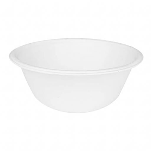 100 % Eco Friendly Round Bowl - White - 240 ml - 50 Pcs - salpers.ch