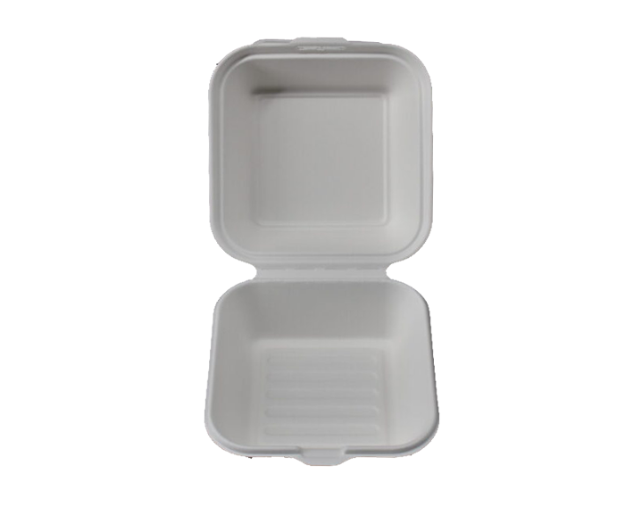 Sugarcane Bagasse - A Big Burger Box- White - 50Pcs - salpers.ch