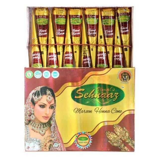 Vimal's Sehnaaz Instant Henna Cone - Mehndi Cone -Natural Maroon - 25g - salpers.ch