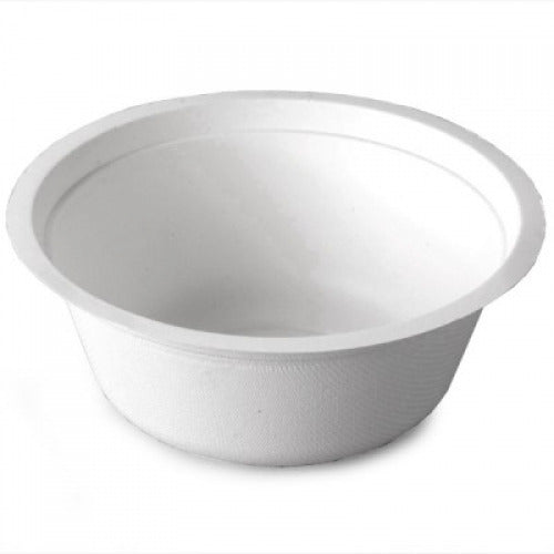 100 % Eco Friendly Round Bowl - White - 360 ml - 50 Pcs - salpers.ch