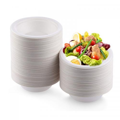 100 % Eco Friendly Round Bowl - White - 240 ml - 50 Pcs - salpers.ch