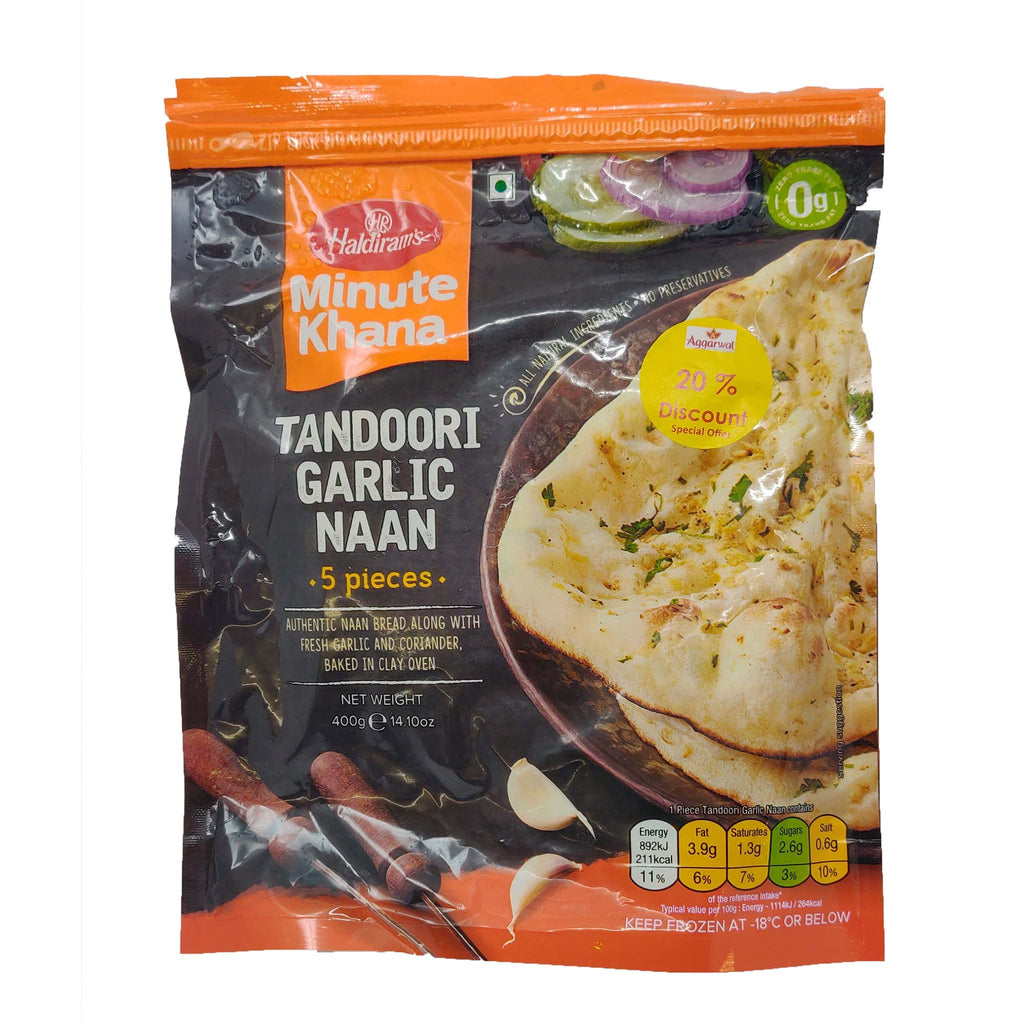 Frozen - Haldiram's Tandoori Garlic Naan (5Pcs) - 400g - salpers.ch